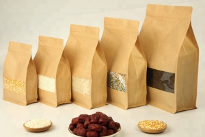 Túi Zipper Giấy Kraft 8 Cạnh Cửa Sổ Bóng 