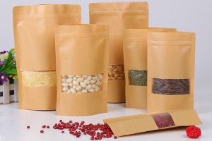 Túi zipper giấy kraft đáy ovan