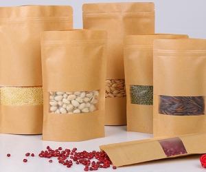 Túi zipper giấy kraft đáy ovan